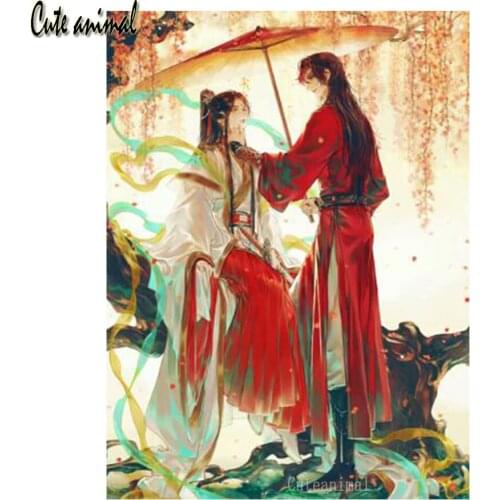 5D Diamond Painting Tian Guan Ci Fu Full Drill Square Round Diamond Embroidery Diy Diamond Mosaic Anime Character Home Decor