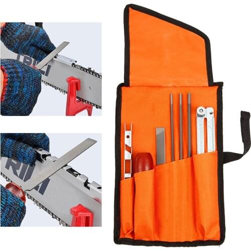 8pcs Professional Chainsaw Chain Sharpening Kit Tool Set Hardwood Handle+Round/Flat File Guide Bar File Sharpener Tools