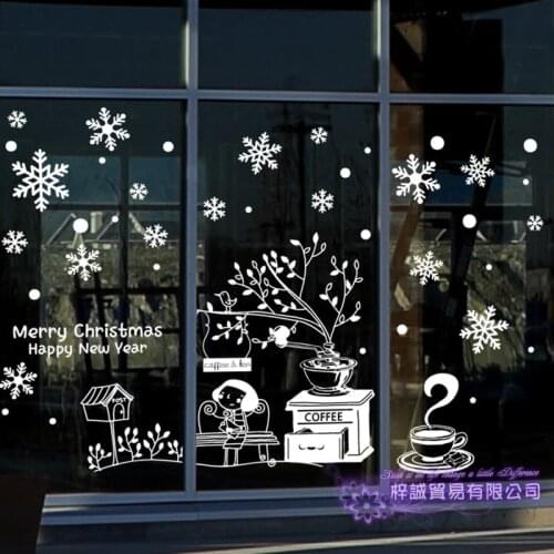 Large Christmas Sticker X mas Decal Posters Vinyl Wall Decals Decor Mural Glass Shop Window Home Decoration