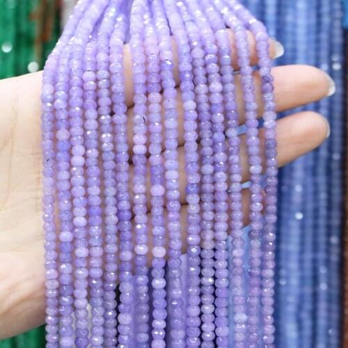 Wholesale Natural Semi-precious Stone Beaded Flat Bead Micro Faceted Loose Beads For Jewelry Making Necklace DIY Bracelet 2x4mm