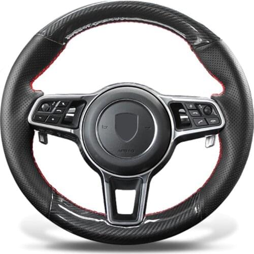 Carbon Fiber & Perforation Leather Steering Wheel Cover Hand Stitch For Porsche 911 986 996 Boxster S 98-04 car assessoires