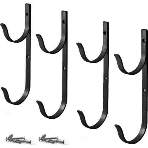 Double Hooks Fixed Pool Rod Hanger Quality Black 4pcs Hot Fashion Net Brush Vacuum Hose Cleaning Accessories Wall Mount Holder