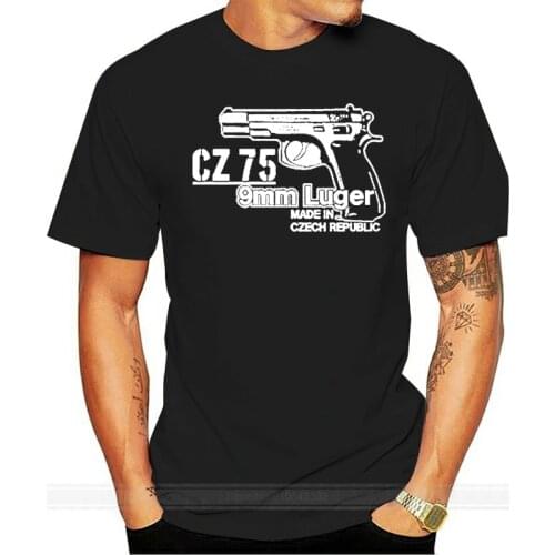 Hot sale Fashion CZ 75 9mm Luger pistol weapon Sniper Czech handgun automatic Military Gun Tee shirt