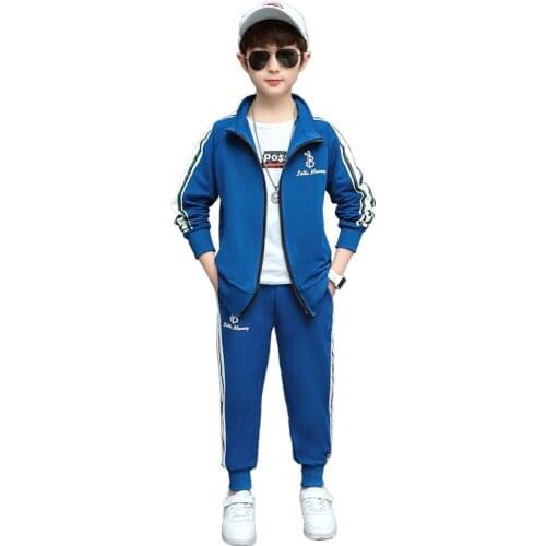 Kids Boys Spring / Autumn letters printed suit jacket + trousers 2pcs sets of new big virgin suit 4-12 years old