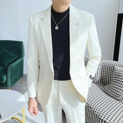 Autumn 2 Pieces Suit for Men Business Casual Formal Suits Groom Wedding Dress Male Clothing Office Work Party Prom Costume Homme