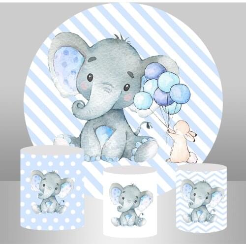 Circle Round Backdrop Baby Shower Photography Background Custom Newborn Kids 1st Birthday Party Cake Table Banner Plinth Cover