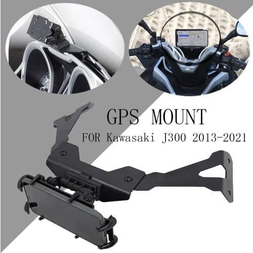 Motorcycle FOR Kawasaki J300 Smart Phone Navigation GPS Plate Bracket Adapt Holder Kit J300 2013-2021 2014 2015 2016 2017 2018