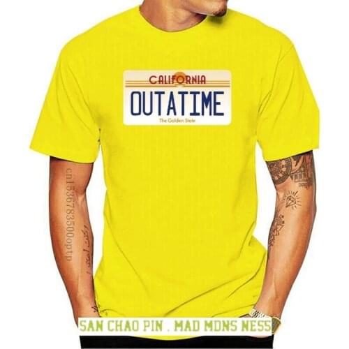 Outatime Number Plate Mens Printed Movie T-Shirt inspired by Back To The Future 2020 Fashion Short Sleeve Black T Shirt