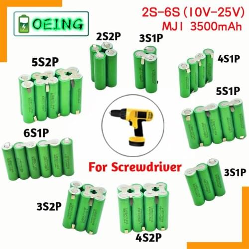 2021 NEW 3S 12.6V 4S 16.8V 5S 21V 6S 25V MJ1 Battery Pack US18650MJ1 3500mah Battery 30A for 18V Screwdriver Battery Customize