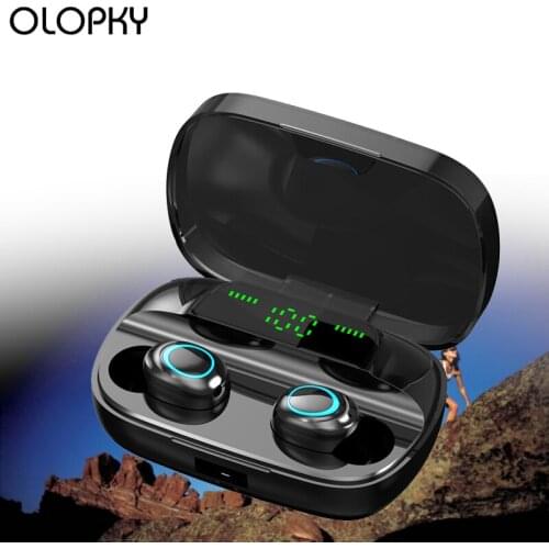New Wireless Bluetooth 5.0 Earphone Mini TWS HD Call 9D Stereo Earbuds Smart Touch LED Display Sports Portable Headset With Mic