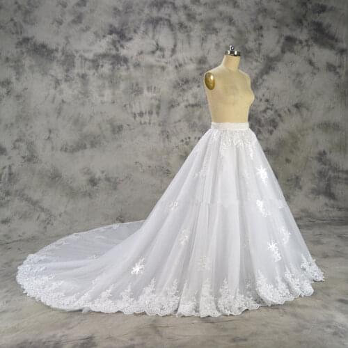 Removable princess big train wedding dress lace skirt good quality removable skirt wedding accessories custom size