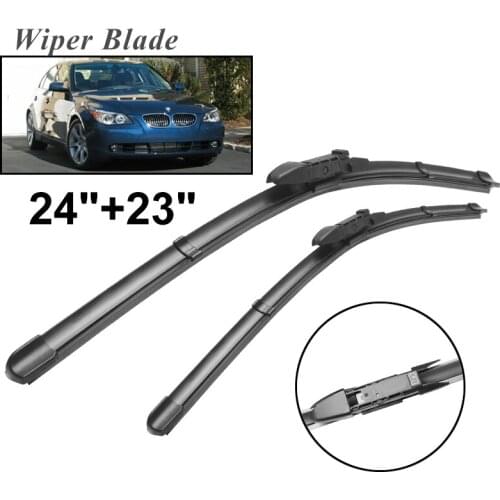 Okowiper LHD Front Wiper Blades For BMW 5 Series E60 E61 Windshield Windscreen Front Window 24"+23"