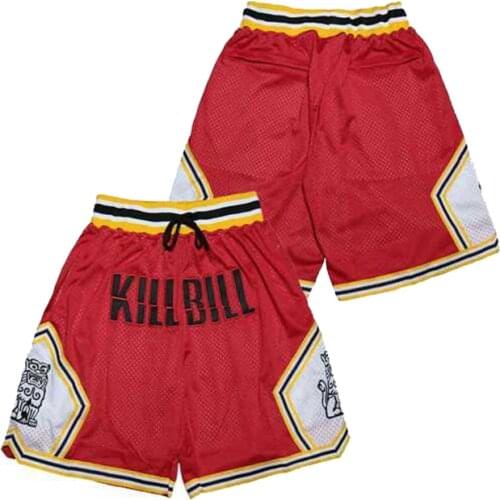 BG Basketball shorts KILL BILL Embroidery sewing Zip pocket outdoor sport big size various styles Red sandbeach shorts 2021