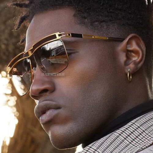 2020 Fashion metal Frame Sunglasses Men Square Fashion Glasses for Women Gradient lens Sun Glasses Vintage Gafas Oculos male