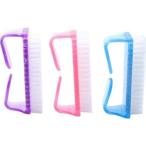 Nail Cleaning Nail Brush Tool File Manicure Purple Blue Pedicure Soft Remove Dust Manicure Tool Clean Brush Nail Care YH2105