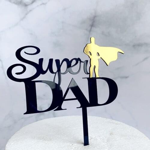 Super PAPA Dad Happy Birthday Cake Topper Acrylic Fathers Day Cake Topper Fathers Birthday Cake Topper Party Cake Decorations