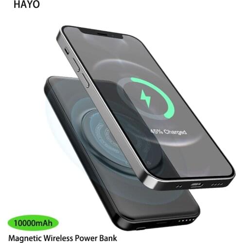 10000mAh Qi Wireless Power Bank Fast Charging 18W PD3.0 for iPhone 12 11 Xiaomi Huawei Battery Phone Charger with Suction Cup