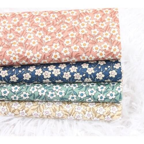 High quality thin pure cotton material Broken flower printing tissu Handmade DIY dress childrens wear fabric
