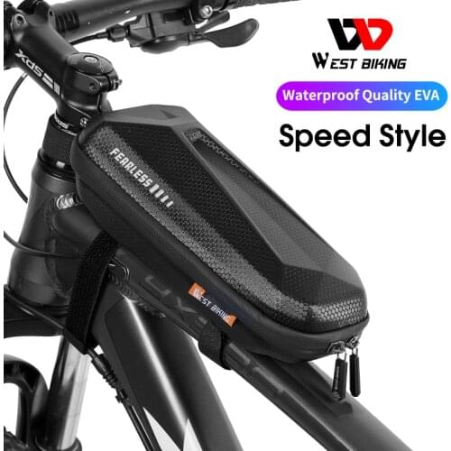 WEST BIKING Bicycle Hard Shell Bag Cycling Waterproof Frame Front Top Tube Bags For MTB Bicycle Scooter Pack Bike Accessories