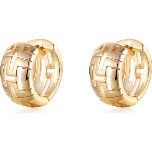 Small Hollow Circle Stud Earrings For Women Retro New Copper Round Earring Fashion Party Jewelry pendientes mujer 2020