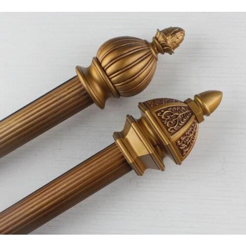 Golden thick European Roman rod 35mm aluminum alloy single and double pole curtain rod