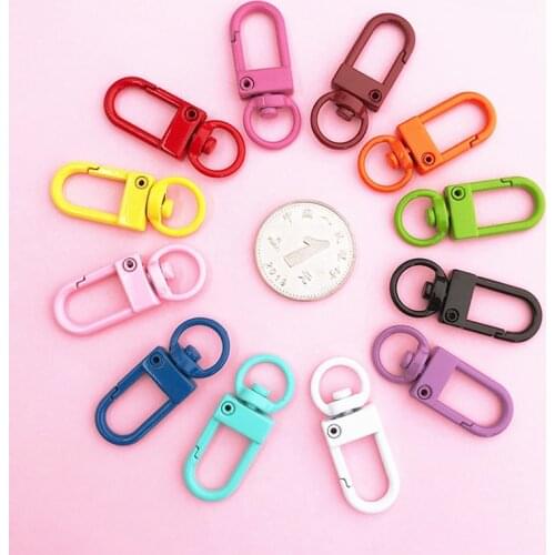 10pcs Bag Accessories Colorful Key Chain Ring Hook Up Base Findings Metal Lobster Clasp Clips