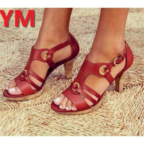 2020 Sexy Hollow High Heels Sandals Women Pumps Heels Ladies Shoes Classic Pumps Plus Size34-43 Shoes Women Buckle Strap Sandals