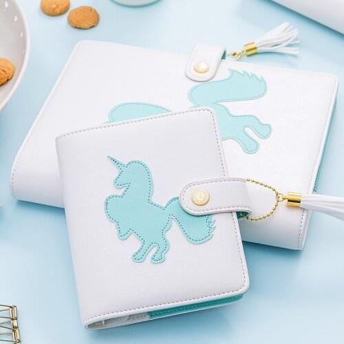 2020 Lovedoki Dokibook Notebook planner agenda A5 A6 white blue unicorn 6 ring binder notebooks kawaii stationery Free shipping