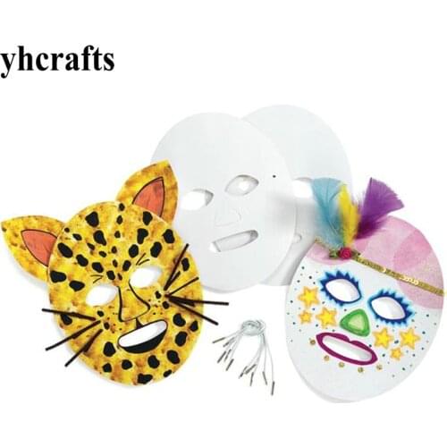 24PCS/LOT.Paint unfinished paper mask Paper crafts Drawing toys Early learning educational toys Kindergarten arts and crafts OEM