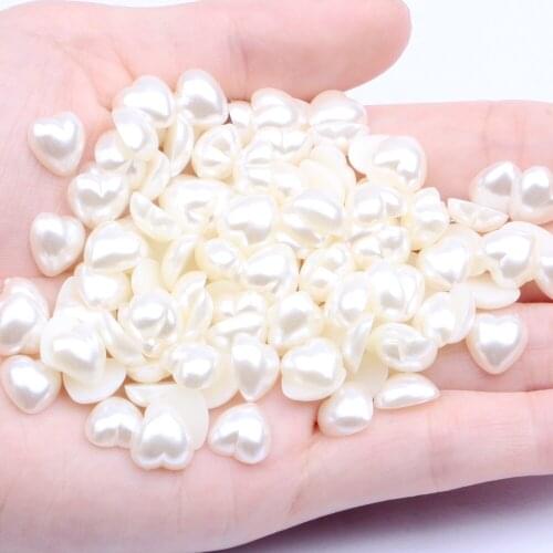 3-15mm 200-1000pcs half heart shape simulated Pearl Beads ABS Imitation Flatback Pearls Beads For Handmade Scrapbook Decoration