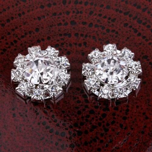 30PCS Handmade Vintage Metal Decorative Buttons Crystal Pearl Flower Center Alloy Flatback Rhinestone Buttons Craft Supplies