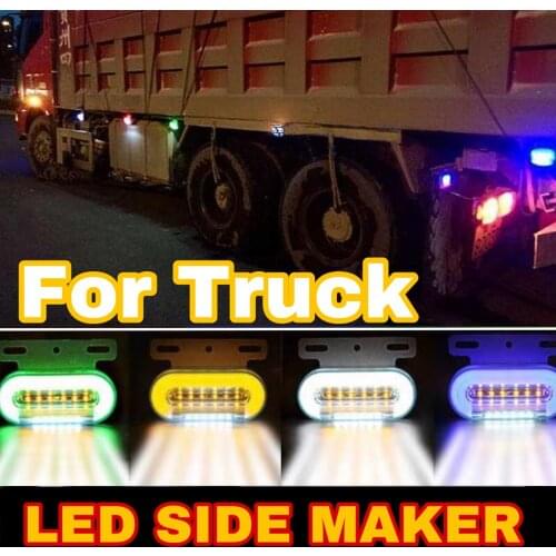 6pcs Truck Lorry Side Marker Lights 24V 12 LED Car External Lights Signal Indicator Lamps Warning Tail Light Trailer