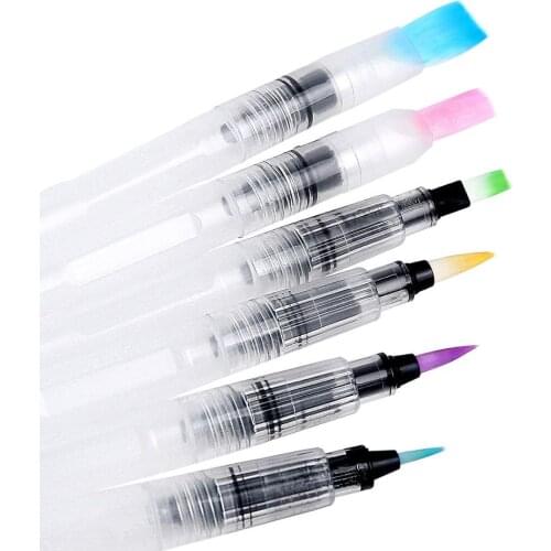 6Pcs/Set Water Coloring Brush Pens Watercolor Painting Brushes for Water Soluble Colored Pencils Back to School Art Supplies