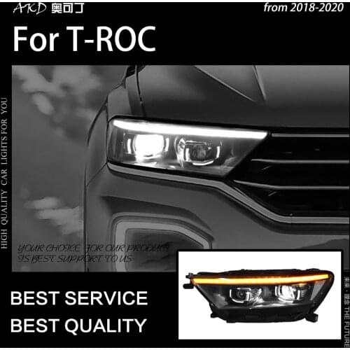 Car Styling for VW T-ROC Headlights 2017-2020 T-ROC LED Headlight Dynamic Signal Led Projector Lens DRL Auto Accessories