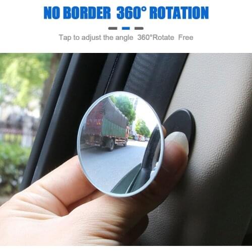 360 Degree HD Blind Spot Mirror For Car Reverse Frameless Ultrathin Wide Angle Round Convex Rear View Mirror Car Accessories