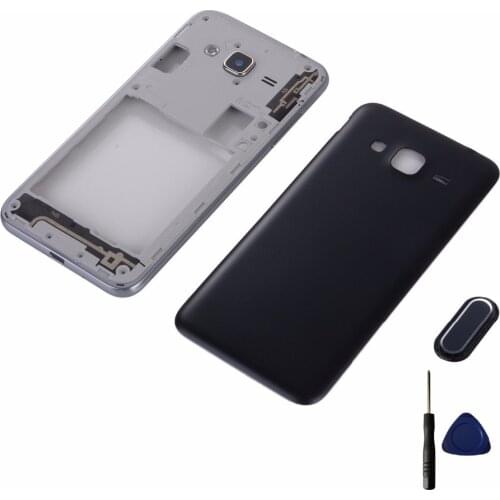 For Samsung Galaxy J3 2016 J320 J320F J320H J320FD Housing Middle Frame Cover+Battery Back Cover+Home Button Return Keypad+Tools