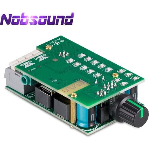 Nobsound Mini Bluetooth 5.0 Digital Amplifier Board Stereo Receiver USB DAC Amp with Sound Level Meter 50W+50W