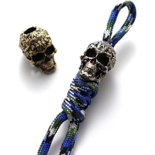 EDC Brass DIY Original Skull Knife Beads New Design Paracord Keychain Pendant Accessories