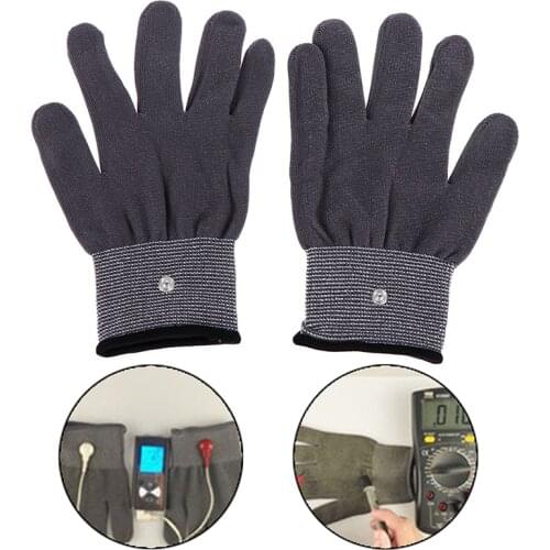 S/M/L Size Conductive Electrotherapy Massage Electrode Gloves Relax Shock Wire Tens Machine Therapy Hand Massager Tool
