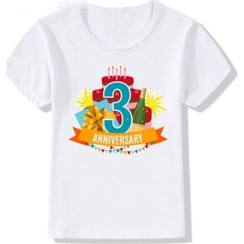 Children T-shirt Kids T Shirt for Boys Happy Birthday Kid Girls Clothes Tshirt Girl Number 3 4 5 6 7 8 9 Anniversaty Graphic Tee