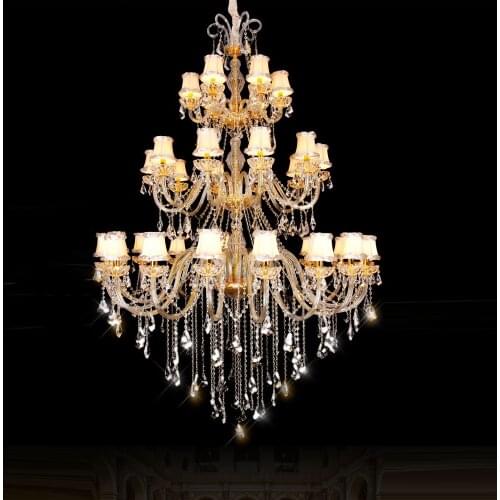 Three layer Large Chandelier Lighting for hotel k9 crystal chandeliers bedroom lamp dining room crystal chandelier light indoor