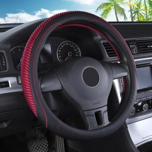 Ice silk + Micro fiber leather Car Steering Wheel Cover Anti-Slip Automobile Steering-wheel Covers Car Interior Protective cover