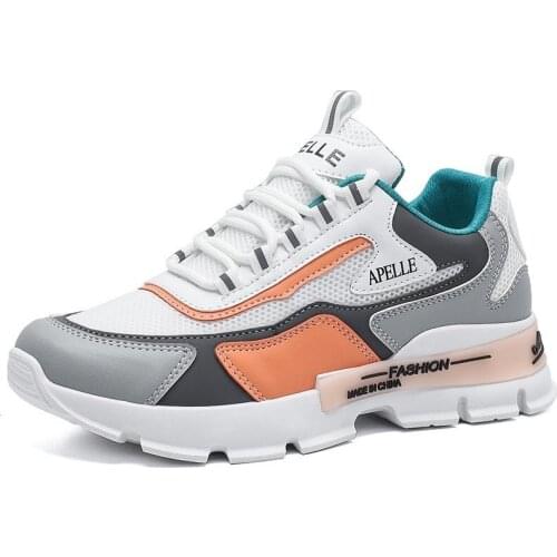 Spring Platform Sneakers Women Shoes Breathable Slip on Walking Shoes Lace Up Chunky Sneakers Mixed Color Women Vulcanize Shoes