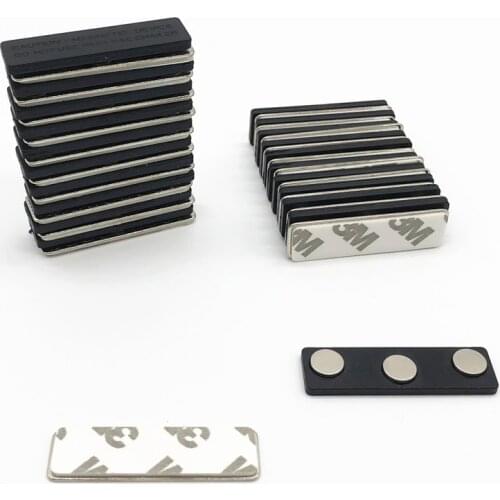 Name Badge Magnets - Magnetic Name Tag Holders with 3 Premium Strength Neodymium pinboard Office Magnet F45x13mm 5PC 20PC 30PC