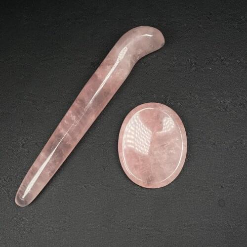 NEW!!!Natural Rose Quartz Crystal Gemstone Massage Wand Healing For Reiki