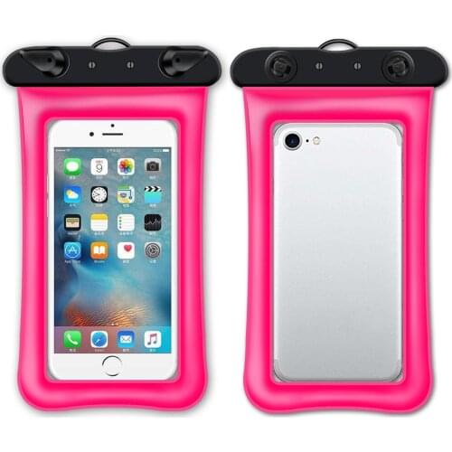 Mobile phone waterproof bag PVC double-layer inflatable sealed air bag anti loss transparent floating touch screen waterproof