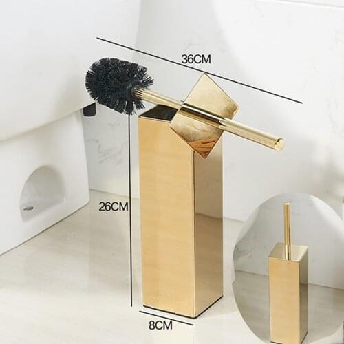 Creativer Free Stand Polish Toilet Brush Holder Set Toilet Bowl Brush Stainless Steel Brushed cleaning Bathroom Accessories set