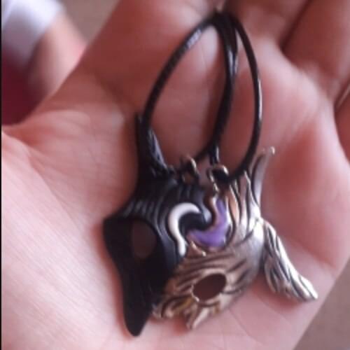 New Necklace for Mens Womens Couples Sheep Wolf Mask Two-Color Pendant Game Peripheral Jewelry Gift