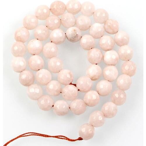 Natural Stone Tangent Light Pink Alabaster Charm Loose Beads For Jewelry Making Needlework Bracelet DIY Pick Size Strand 8 MM