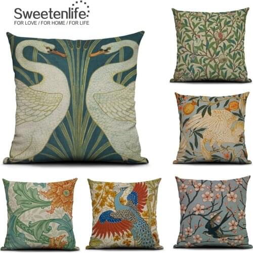 Wholesale Cushion Covers 50*50cm Decorative Throw Pillows Cover Vintage Floral Pillowcase Sofa Cushions Home Decoration 45*45